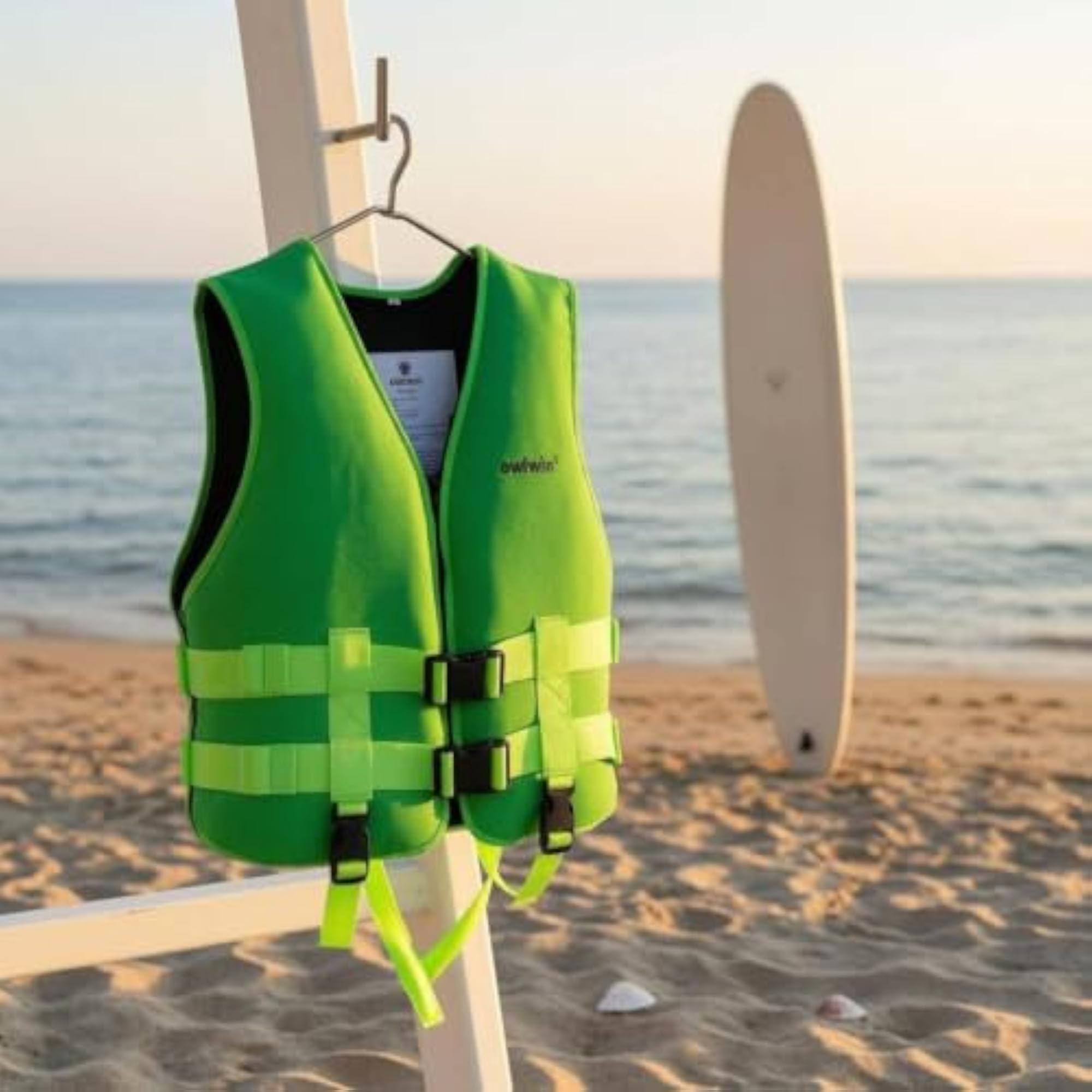Buckle Closure Zip-Front Life Jacket, Open-Arm Sleeveless