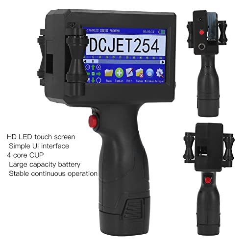 Marhynchus Handheld Mobile Inkjet Printer LED Touch Screen 4 Core CUP Portable Inkjet Printer US Plug 100240V