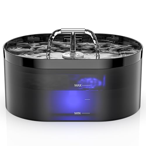 Nenozi Cat Water Fountain for Drinking 2.2L Automatic Dog Drinking Fountain with Super Silent Pump and Activated Carbon Filter Fountain Water Bowl for Pets