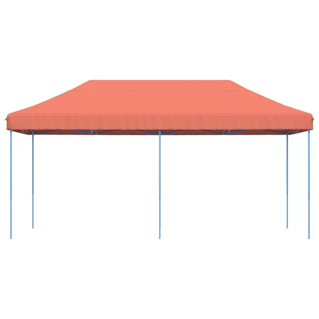 Gazebo da giardino per esterni, tenda pieghevole a scomparsa, in terracotta, 580 x 292 x 315 cm, gazebo per campeggio, matrimoni, feste, mercati, spiaggia