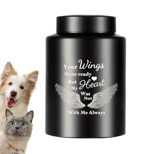 Urnas para Cenizas De Perro - Urna Pequeña para Cenizas | Recipiente Hermético con Alas De Ángel para Perros, Uso En Funerales Hogar Jardín O Exteriores