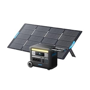 Anker SOLIX F2000 Solargenerator, 767 GaNPrime PowerHouse 2048Wh mit 1x 400W Solarpanel, tragbare Powerstation mit 2300W AC Ausgang und LifePO4 Akku für Zuhause, Camping, Wohnmobil
