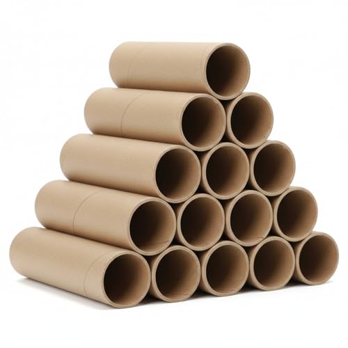 Gatuida 15 Stück Pappröhren zum Basteln, Runde Papprollen, Pappröhren zum Basteln für Kinder, Kita, Schule & Bastelprojekte, DIY Kunst, Braune