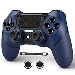 VooFun Wireless Controller Compatibile per PS4 Pro Slim, Bluetooth Controller con Vibrazione, Touchpad, Sensore 6 Assi, Cuffie Jack, Turbo, 1000mAh Batteria, Gaming Joystick Compatibile con PS4