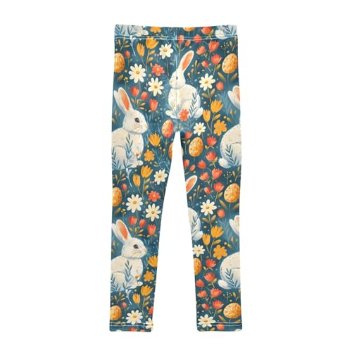 Flower Rabbit Egg Girls Leggings Athletic Pants Tights Stretch Bottom2