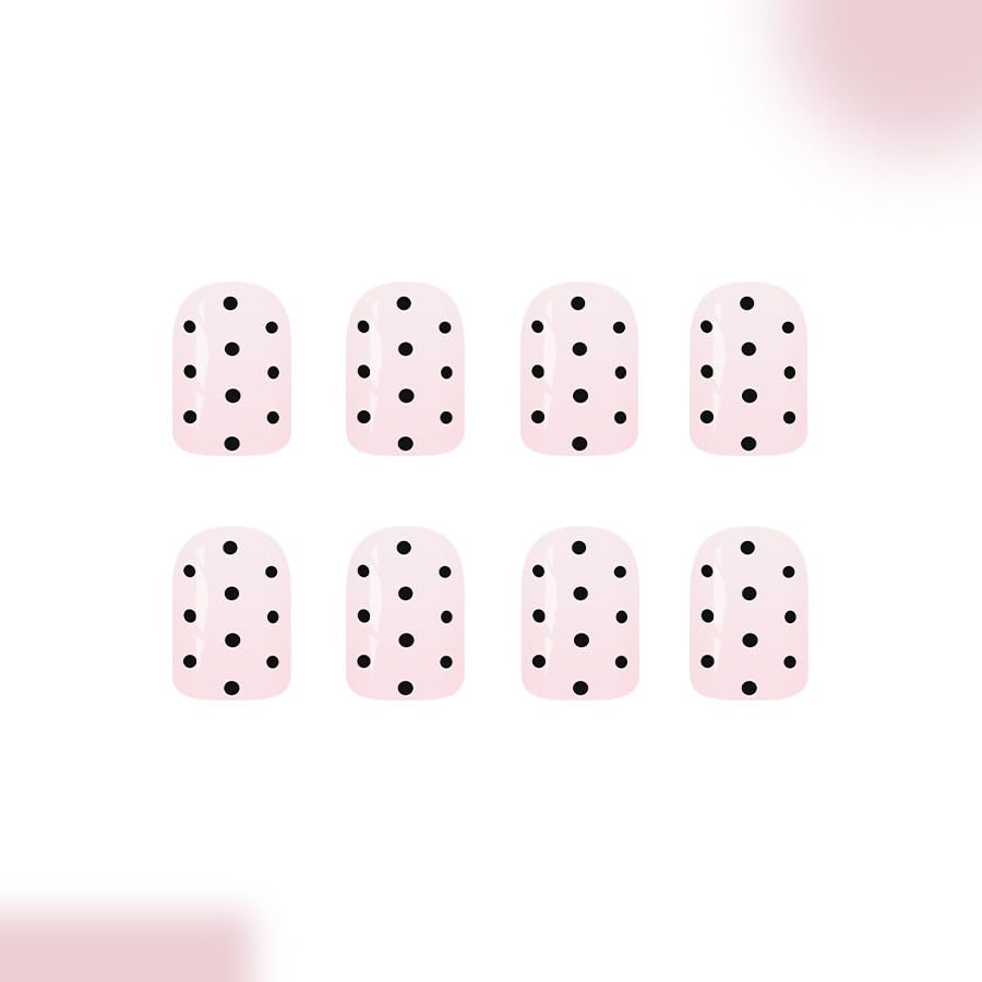 Polka Dots Press on Nails - Short Square Acrylic Nails