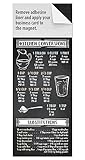 Business Card Peel and Stick Magnet with Household Reference Card, Mails for 1oz, Box of 100,Self Marketing Supply - Chalkboard (Cooking Measurements)