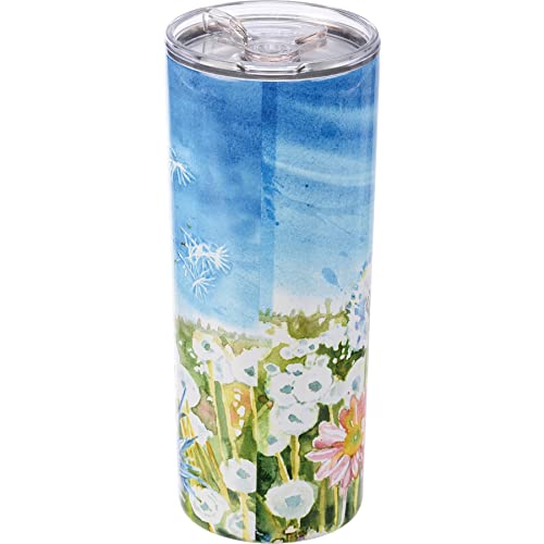 Primitives-by-Kathy-Dandelion-Wish-Floral-Design-Stainless-Steel-Insulated-Coffee-Tumbler-Thermos-20-Oz Primitives by Kathy Dandelion Wish Floral Design Stainless Steel Insulated Coffee Tumbler Thermos 20 Oz
