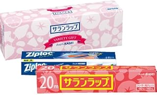 サランラップバラエテイギフト サランラップ(22cm×20m) ジップロックフリーザーバッグ(M 5枚入) ラップ キッチン おしゃれ ノベルティ 販促 大量 まとめ買い お得 旭化成工業 熨斗あり４SVG4B tz_