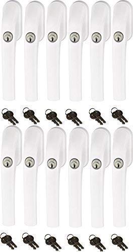 Abus FG300 Poignée De Fenêtre Verrouillable, Blanc, En Ensemble 3 Pièces Toutes S'ouvrant Avec La Même Clé Avec Total 6 Clé