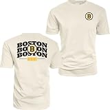 Boston Bruins NHL Officially Licensed T-Shirt Ringspun Front/Back Fury Ivory, Large