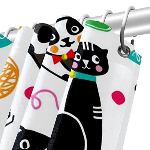 Rideau de douche chat imperméable et lavable pour baignoire enfant