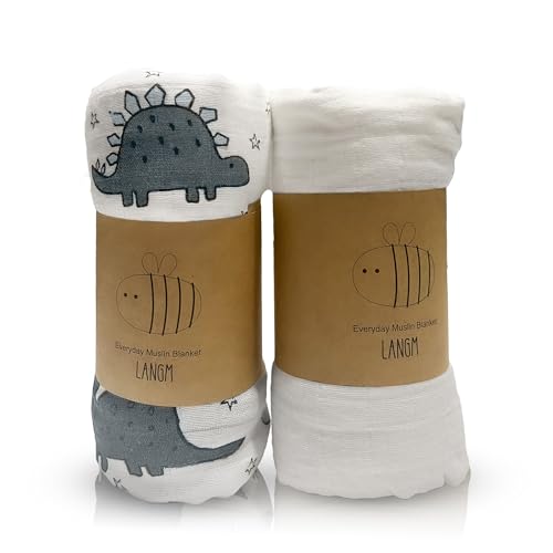 Image of 2 Pieces of Swaddles for Newborns, 47 x 43, Unisex Muslin Swaddle Blankets, Sophisticated Baby, 100% Cotton Receiving Blankets