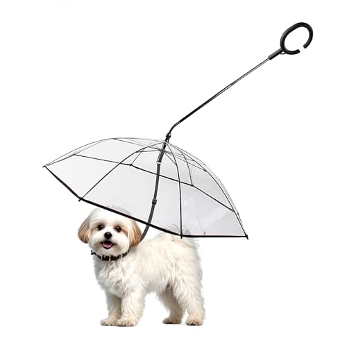 ENJOYING Dog Umbrella Small Breed, Clear Dog Umbrella Leash for S...
