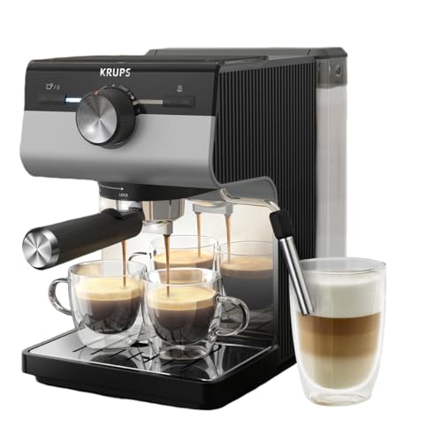 La mejor selección de Maquina Capuchino - 5 favoritos. 45 Krups Cafetera Espresso Manual Authentic+ | 15 Bares de Presión | Sistema Thermoblock | Espumador de Leche | Filtros de Acero Inoxidable | Tanque de 1.5L | XP384EU0