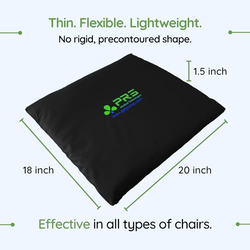PURAP PRS Medical Liquid & Air Layer Wheelchair Cushion for Pressure Relief & Bedsore Prevention – 18 x 20 x 1.5 inches - Black