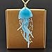 Blue Jellyfish 3D Deep Sea Ocean Clay Resin Jewelry Sets Necklace Earrings ﻿for Women Handmade