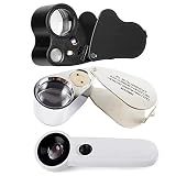 Jewelry Loupes,30X40X60X Loupe Magnifier Series ,Portable Foldable Bright LED Light Jewelry Magnifie
