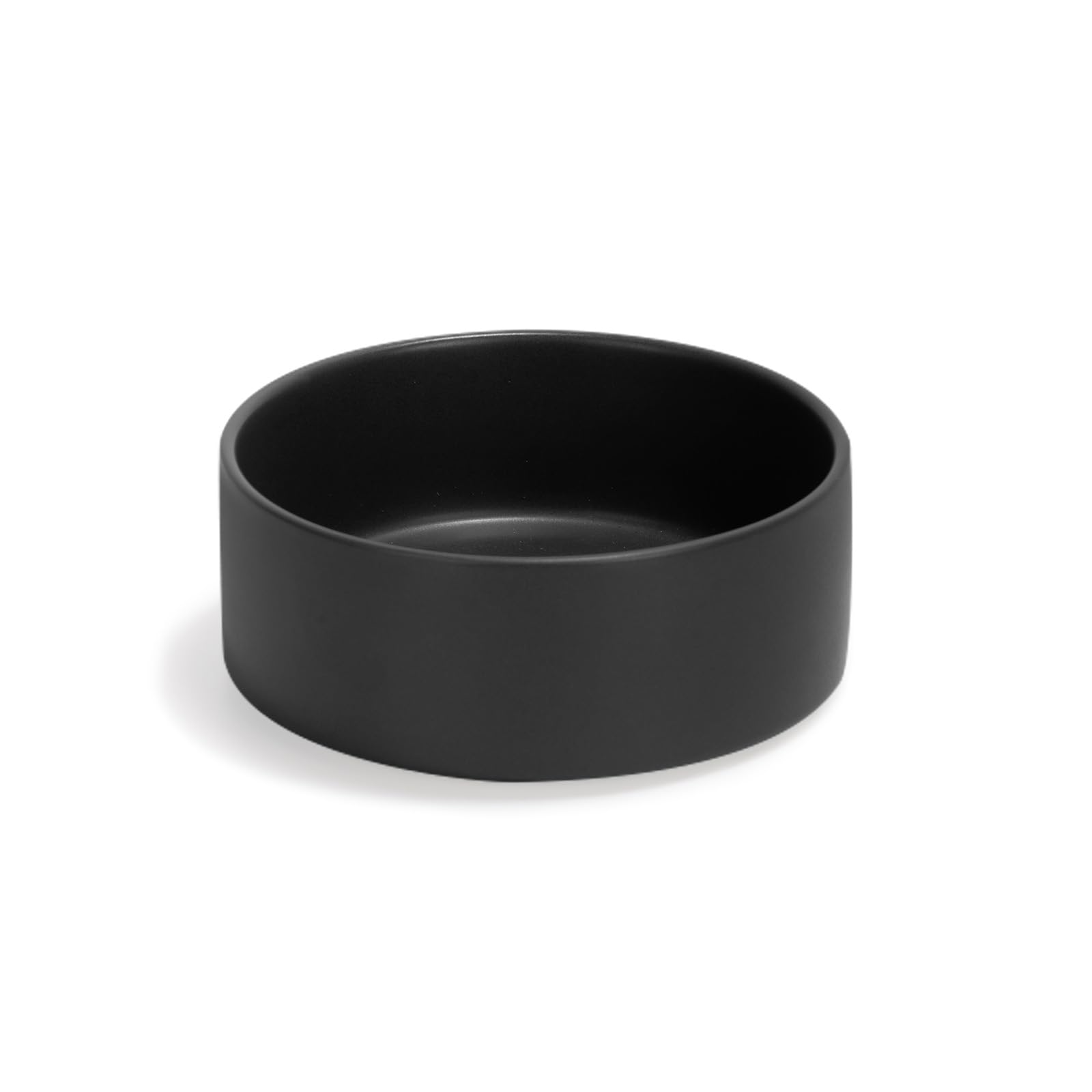 SPUNKYJUNKY Cuenco de cerámica para Perros Comedero para Gatos y Perros (400 ml, Negro)