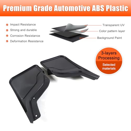 Image of Mud Flaps Splash Guards for Hummer EV Pickup Accessories No Drilling Mudguard Splash Guards Mudflaps Dirty Fenders for Hummer EV Truck 2022 2023 2024 2025 2026 (Black)