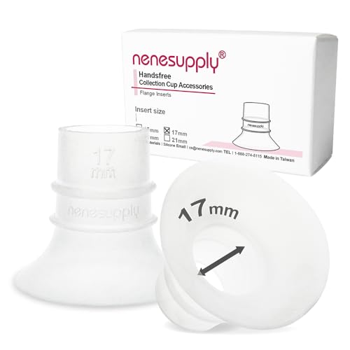 Image of Nenesupply 17mm Flange Inserts for Handsfree Wearable Collection Cups. Work with 24mm breastshields /Flanges. Reduce Flange Size to 17mm. Compatible with Spectra, Medela Elvie Momcozy Flanges