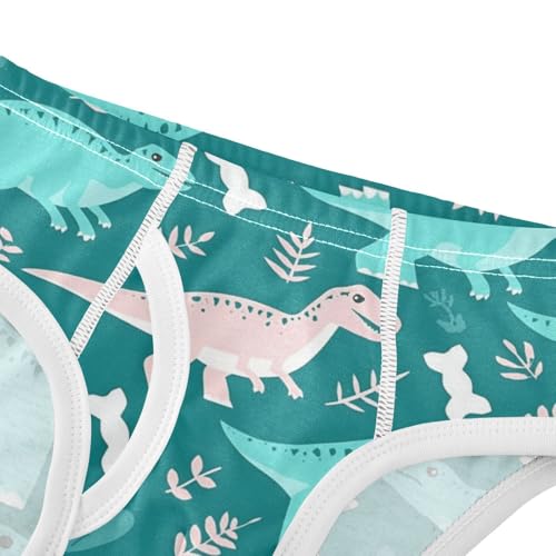 Wusikd Teal Dinosaurs Boys' Underwear Cotton White Bones Boys Briefs Soft Toddler Underwear 2T4