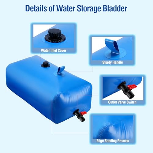 FAMIROSA 110L Wasserblasen Aufbewahrungsbehälter, Faltbarer Tragbarer Wassertank, Große Kapazität, Weicher Wasserbeutel, Brandschutz
