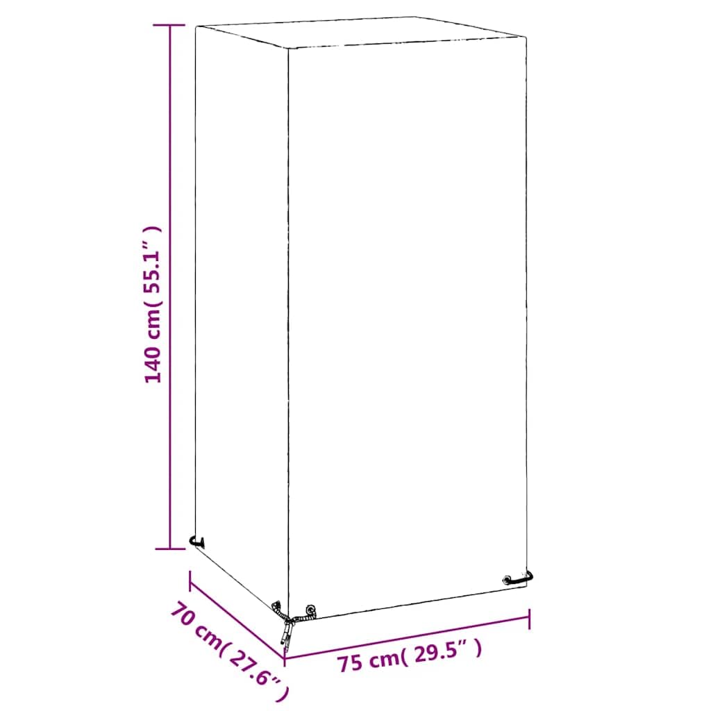 Abdeckung für Gartenstuhl 75x70x140 cm Polyethylen