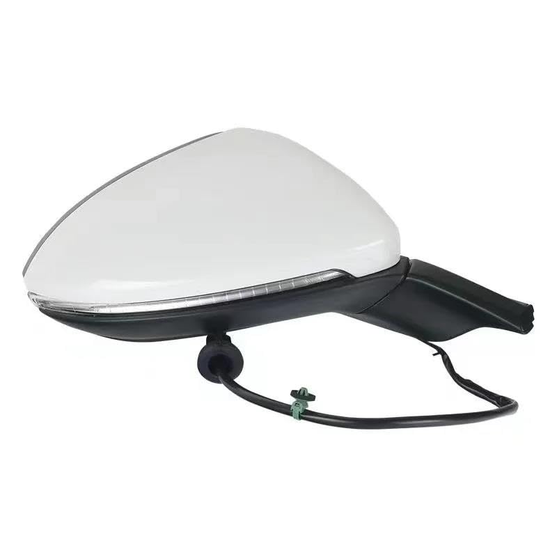 Espejos Retrovisores Completos Espejo Retrovisor Plegable Eléctrico Para Coche, Espejo Calefactable Con Luz Para Golf 7 MK7 2014-2016 5GG857507A Montaje Espejo Retrovisor Coche(6-wire,Blanco Derecha)