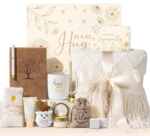 Sympathy Gifts Baskets for Loss of Loved One Mother Father Husband Mom Dad Memorial Bereavement Grief Condolences Gift Basket for Loss Hug In A Box Miscarriage Gifts for Mothers Women Care Package