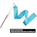 FAZHBARY Blue Dance Ribbons, Rhythmic Gymnastics Ribbon Dancing Streamers for Baton Twirling Wands Artistic Dancing Training Supplies, 2 Pack