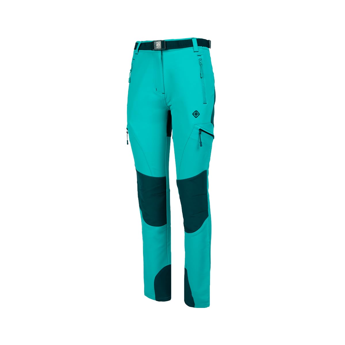 IZAS Baltic W FW Pantalone da Montagna da Donna. Tessuto Mount-Stretch Impermeabile, Traspirante ed Elasticizzato. Vita Elastica e Cintura. Ginocchia Preformate. Tasche con Cerniera. Medium Fit