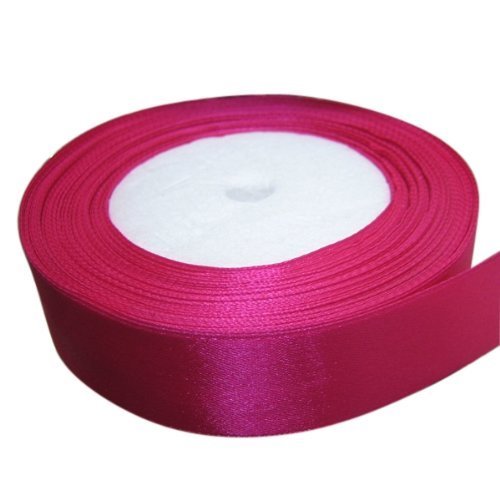 20MM Satin Ribbon Fuchsia Pink 25 METRES Gift Wrap Ribbon, Ribbons for Gift Wrapping, Christmas Ribbon, Gift Wrapping Ribbon for Crafting, Wedding Party Decor