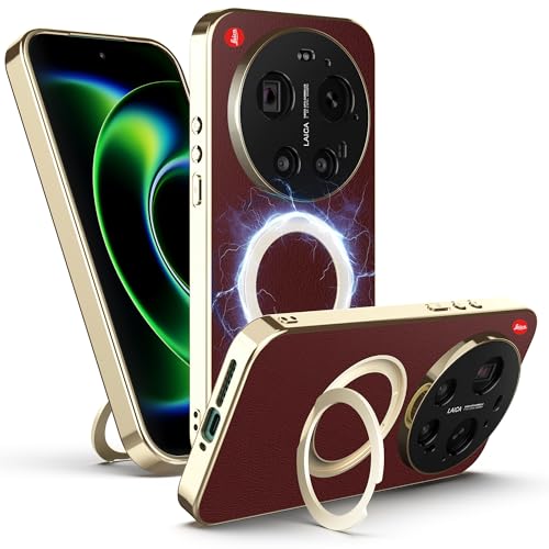 Étui magnétique pour Xiaomi 17 Ultra antichoc en cuir avec anneau 360