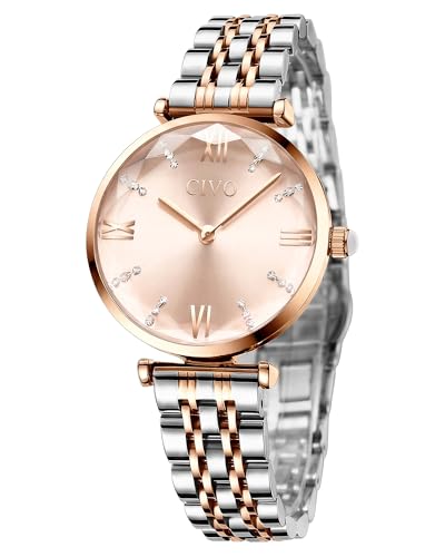 CIVO Montre Femme Or Rose Acier Inoxydable Bracelets de Etanche Luxe Analogique...