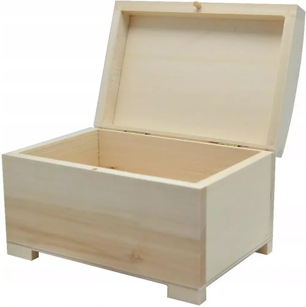 Wooden World - Wooden ecological chest box storage jewelery box large - 17 x 12 x 10 cm