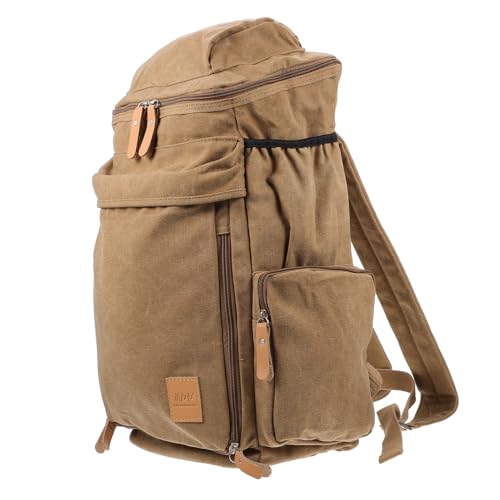 POPETPOP 1Pc Outdoor Portable Shoulder Bag Multifunctional Canvas Backpack for Men Durable Outdoor Backpack for Hiking Cycling Climbing More Retro