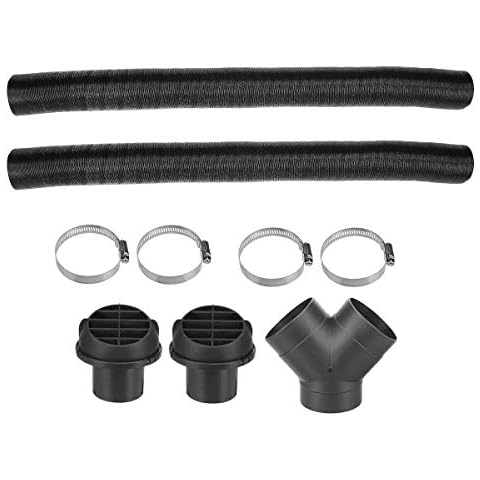 ACAMPTAR 75mm Car Auto Heater Pipe Duct Y Piece Warm Air Outlet Vent Hose Clips Set for Parking Heater Webasto Eberspacher Cover