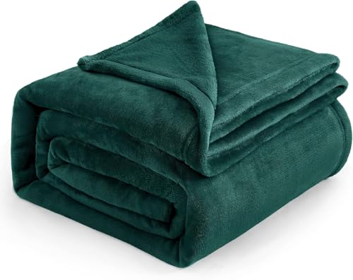 Image of Harleen Blankets, 250 GSM Super Soft Flannel Cozy Blankets for Double Bed, Washable Lightweight Blanket for Couch Sofa Bed Office, Warm Plush Blankets for All Season (90 inchx90 inch) (Green, Double)