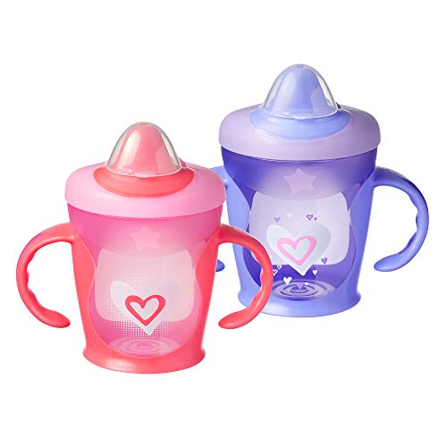 Tommee Tippee Hold Tight Trainer Sippy Cup, 7+ Months – 2 Count (Colors & Designs Vary)