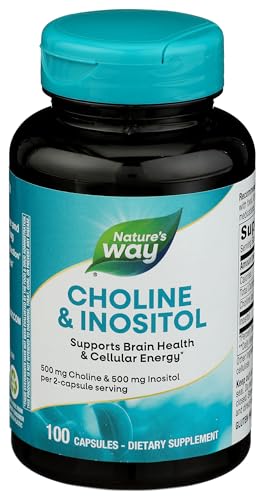 Nature's Way Choline & Inositol, Brain Health*, Cellular Energy*, 1,000 mg per Serving, 100 Capsules