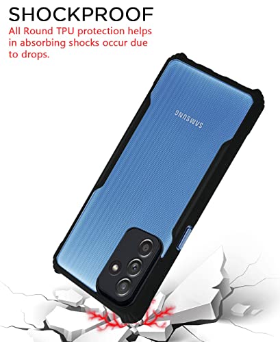 Image of Pikkme Ultra Hybrid Back Cover for Samsung Galaxy M52 5G | Raised Edges |Crystal Clear Transparent | Full Camera Protection Bumper Case (Black)