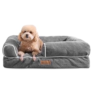 YITAHOME Cama Perro Pequeños,Colchon Perro Impermeable Lavable con Espuma Viscoelástica, Sofá Perro Ortopedica Desmontable, Gris,71x58x18cm