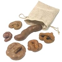 6Pcs Fake Poop Realistic Fake Turd Shits Floating Fake Dog Poop Funny Joke Tricky Toys Prank Props with Drawstring Bag for Halloween April Fools' Day Party Favor 6 Different Shapes