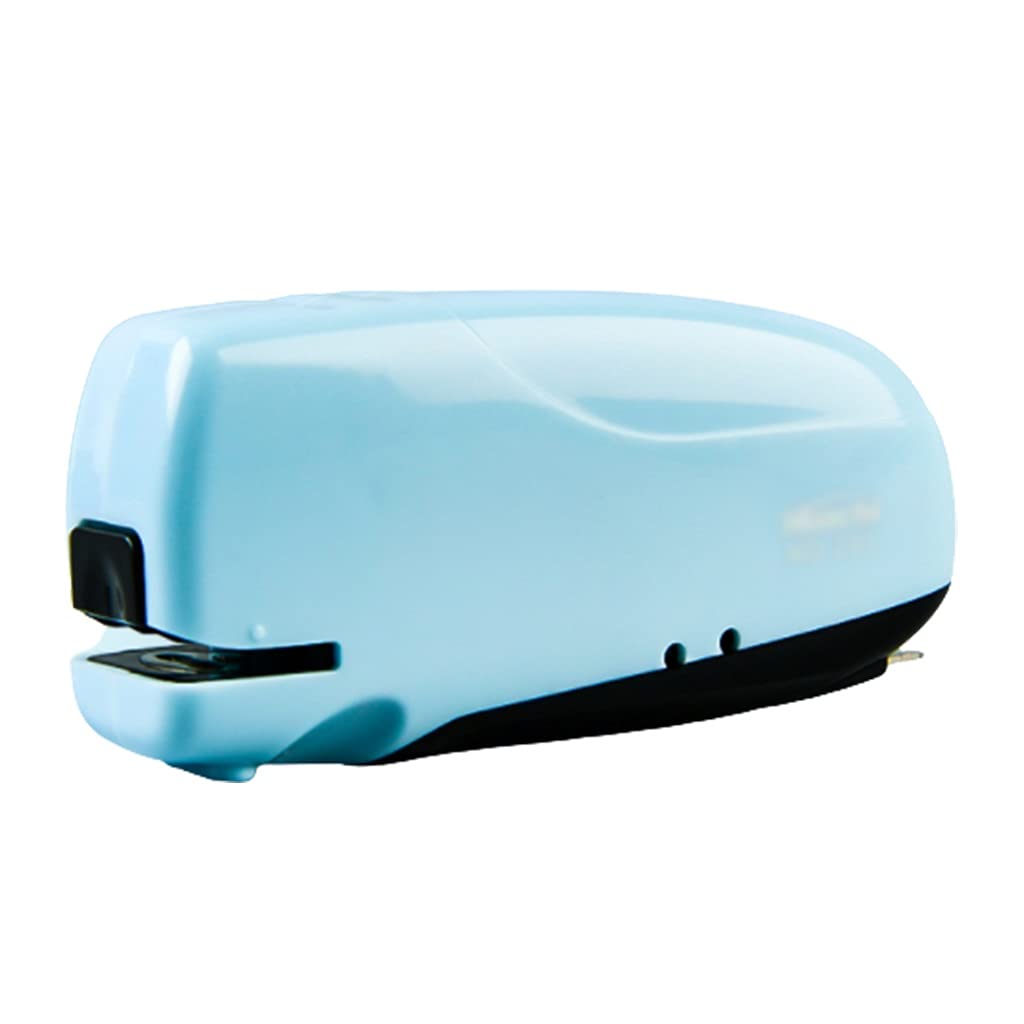 Standard Agrafeuse électrique Mini avec 10000 agrafes Standard 20 Capacité des Feuilles Agrafeuses à économie de Travail for étudiants Bleu/Rose Fournitures de Bureau (Color : Blue)