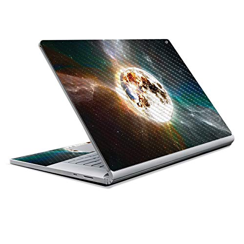 Image of MightySkins Carbon Fiber Skin for Microsoft Surface Book 2 13 inch (2017) - Moon Explosion,Protective, Durable Textured Carbon Fiber Finish,Easy to Apply, Remove, and Change Styles,