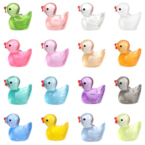 16 piezas imanes decorativos luminosos en resina pato mini