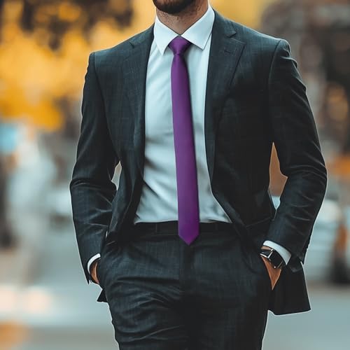 Image of Skinny Tie Men Women 2 inch (5CM) Slim Necktie Solid Thin Ties Formal