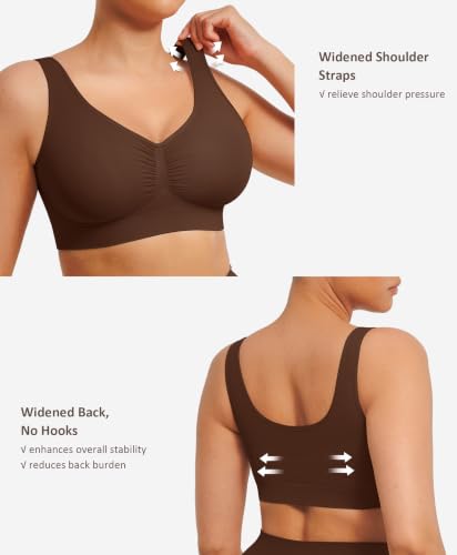 Image of FeelinGirl Seamless Everyday Bras for Women No Underwire with Wide Straps