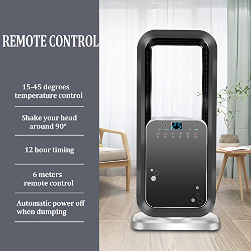 ilbcavne Elektrische ventilatorkachel, 2000 W, instelbare thermostaat, geruisloos, verticaal, energiebesparend, elektrische verwarming, 90 graden oscillatie, 3 modi, elektrische ventilatorkachel - Afbeelding 3